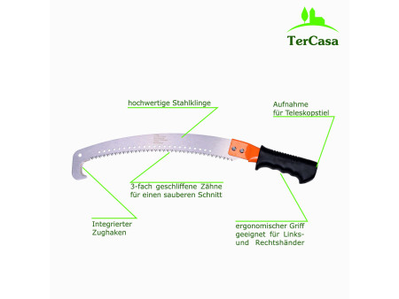 TerCasa Scie de jardin avec manche Softgrip, lame: 330 mm