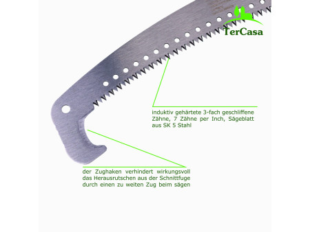 TerCasa Scie de jardin avec manche Softgrip, lame: 330 mm