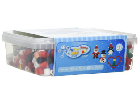 hama Perles à repasser maxi + plaque 'Noël', en boîte