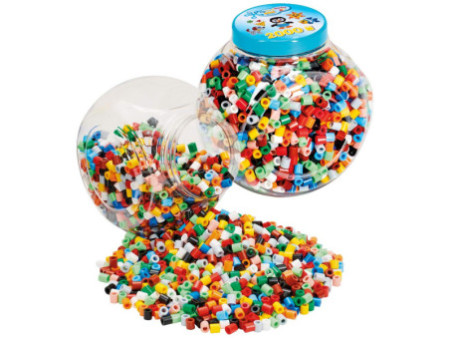 HAMA Perles à repasser maxi, pot plastique, couvercle rouge