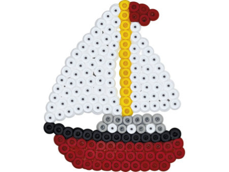 Hama Perles à repasser midi + plaque à picots, pot plastique