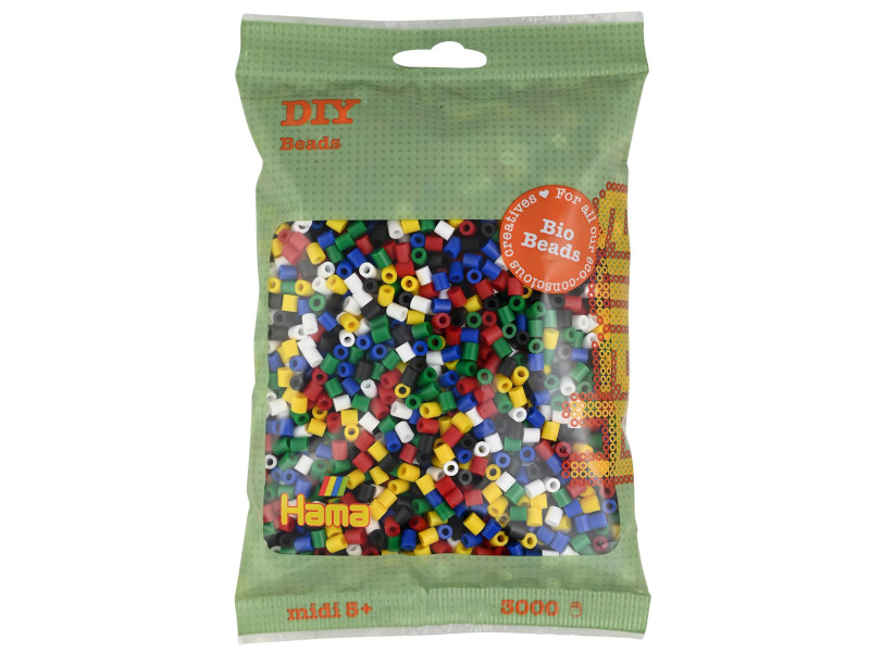 Hama Perles à repasser Bio midi, sachet, 'mix 6 couleurs'