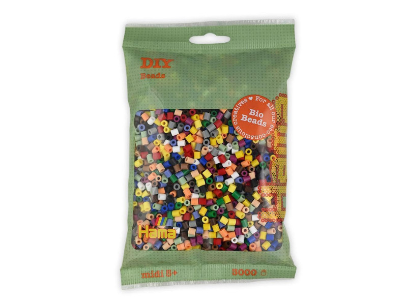 Hama Perles à repasser Bio midi, sachet, 'mix 15 couleurs'