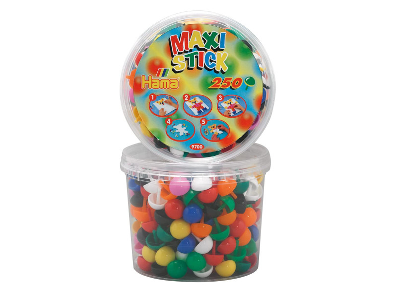 Hama Maxi Stick Perles à piquer, dans un pot, 250 pièces