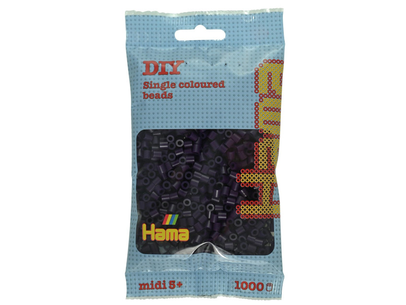 Hama Perles à repasser midi, dans un sachet, aubergine