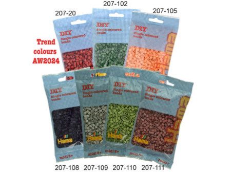 Hama Perles à repasser midi, dans un sachet, aubergine
