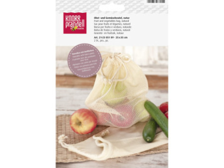 KNORR prandell Sac en coton pour fruits et légumes, naturel
