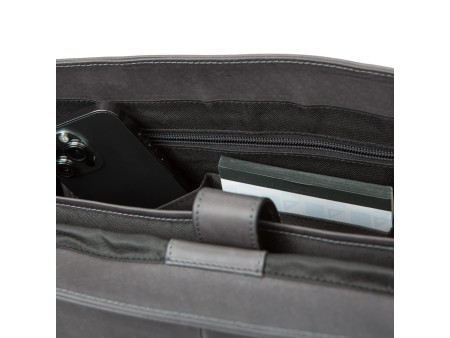 PRIDE&SOUL Sac pour laptop PERCENT, cuir, gris