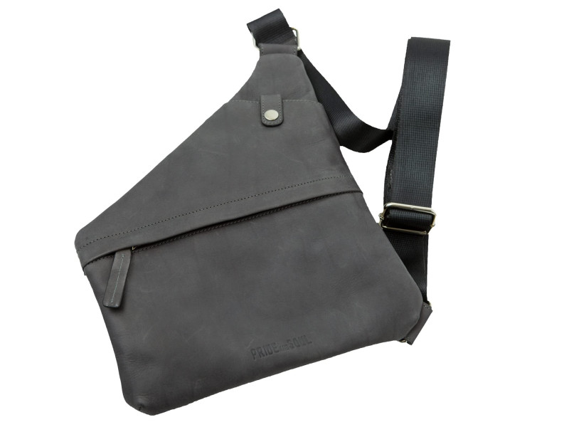 PRIDE&SOUL Sac à bandoulière CROSS, cuir, gris