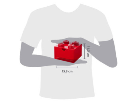 LEGO Brique tiroir DESK DRAWER 4, 1 tiroir, rouge