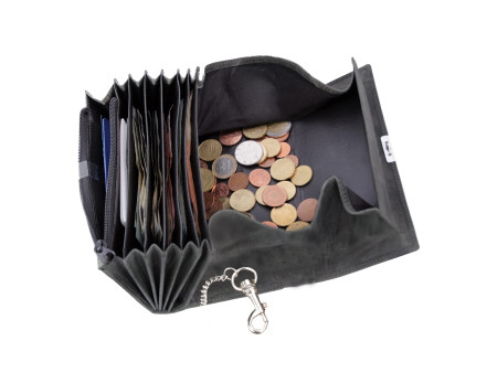 Alassio Portefeuille de serveur, en cuir velours, gris
