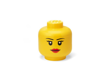 LEGO Boîte en forme de tête STORAGE HEAD GIRL, S, 2 L, jaune