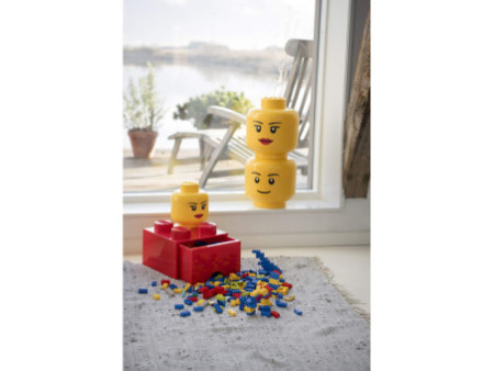 LEGO Boîte en forme de tête STORAGE HEAD GIRL, S, 2 L, jaune