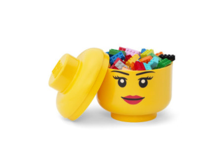 LEGO Boîte en forme de tête STORAGE HEAD GIRL, S, 2 L, jaune