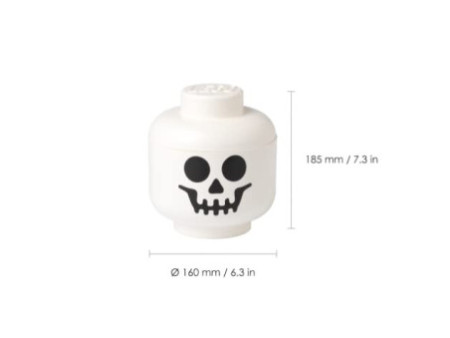 LEGO Boîte en forme de tête STORAGE HEAD SKELETON, S, blanc