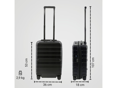 JSA Set de trolley de voyage, en ABS recyclé à 50%, noir