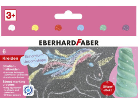 EBERHARD FABER Craie de trottoir corne de licorne, étui de 6