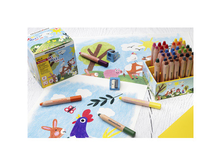 EBERHARD FABER Crayon de couleur 3 en 1 Jumbo MINI MAXI, 40