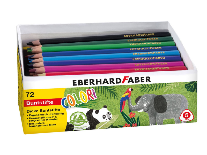 EBERHARD FABER Crayon de couleur COLORI Jumbo, boîte de 72
