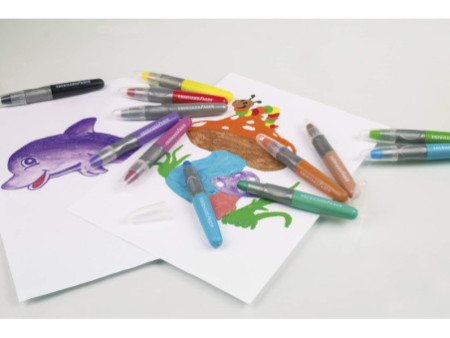 EBERHARD FABER Craie gel Basic & Metallic, étui de 12