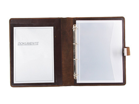 Alassio Porte-documents avec serrure, cuir Hunter, cognac