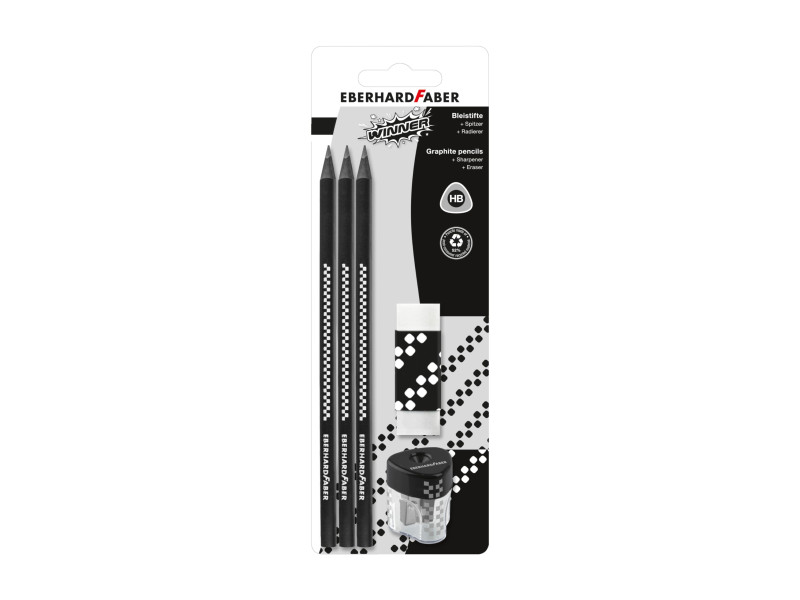 EBERHARD FABER Kit crayon de papier WINNER, HB, noir