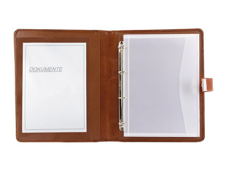 Alassio Porte-documents avec serrure, cuir Hunter, cognac