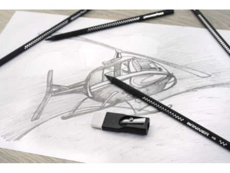 EBERHARD FABER Kit crayon de papier WINNER, HB, noir