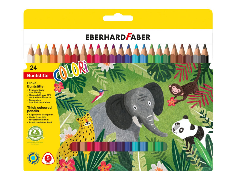 EBERHARD FABER Crayon de couleur COLORI Jumbo, étui de 24