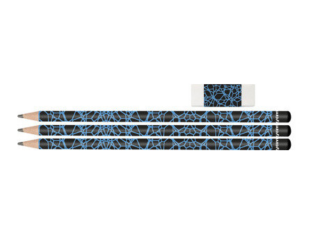 EBERHARD FABER Kit crayon de papier FLUO, HB, bleu fluo