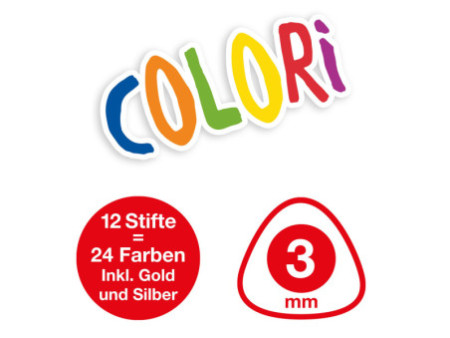 EBERHARD FABER Crayon de couleur COLORI DUO, étui de 12