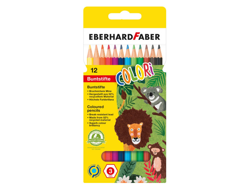 EBERHARD FABER Crayon de couleur COLORI, étui carton de 12