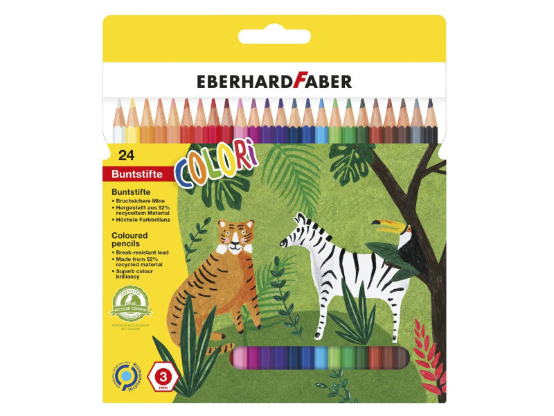 EBERHARD FABER Crayon de couleur COLORI, étui carton de 24