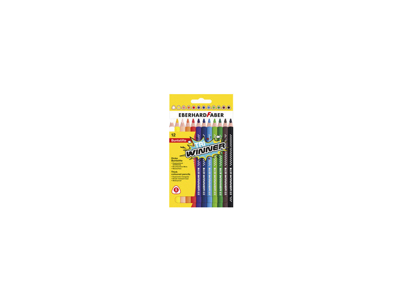 EBERHARD FABER Crayon de couleur TRI WINNER, étui de 12