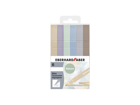 EBERHARD FABER Surligneur Slim, étui de 6, couleurs pastel
