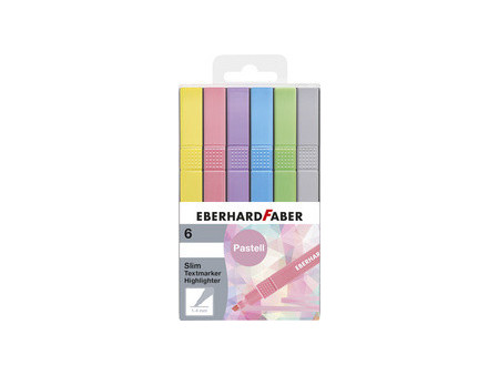 EBERHARD FABER Surligneur Slim, étui de 6, couleurs pastel