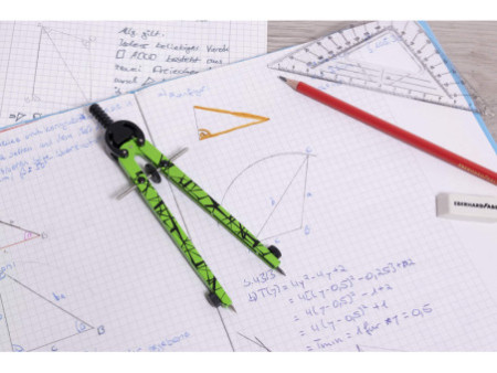 FABER-CASTELL Compas à réglage rapide, vert fluo / noir