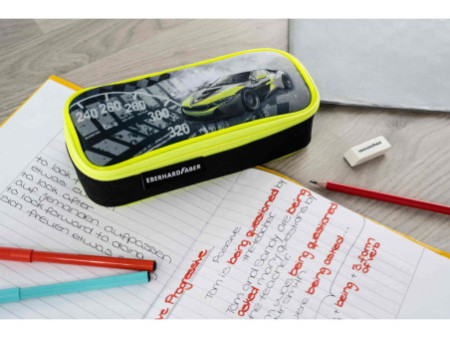 EBERHARD FABER Trousse Race Car, noir / jaune fluo