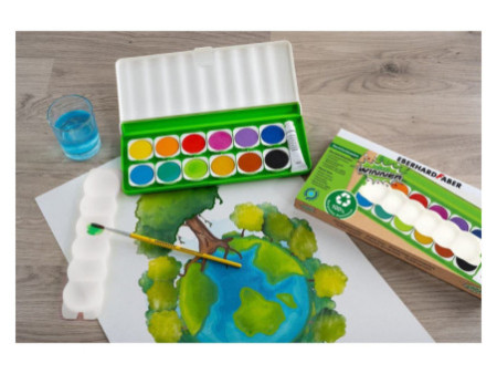 EBERHARD FABER Boîte de peinture GREEN WINNER, 12 couleurs
