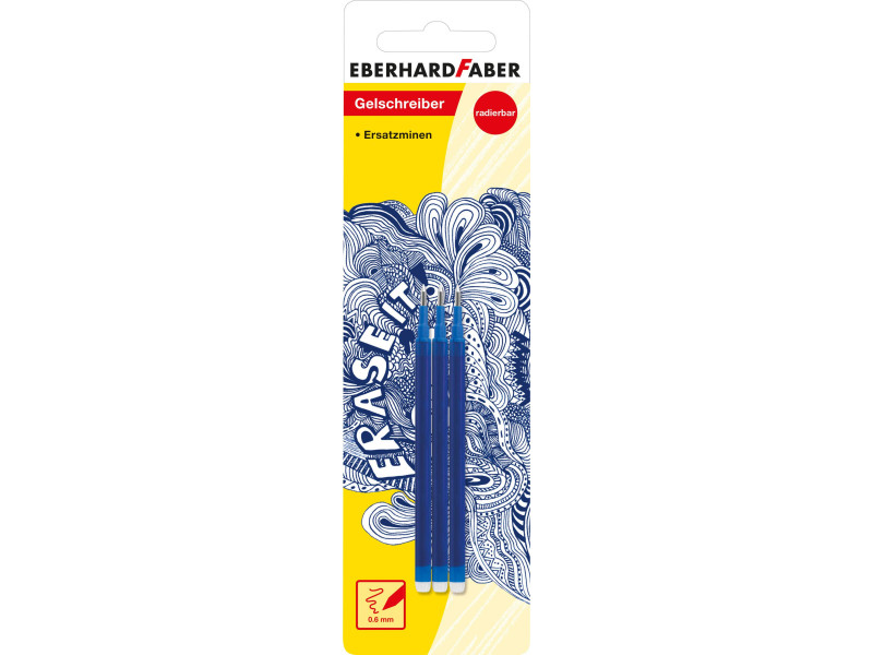 EBERHARD FABER Recharge pour stylo encre gel Erase it!, bleu