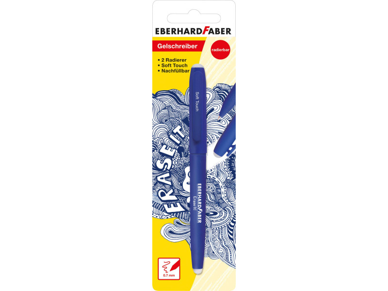 EBERHARD FABER Stylo encre gel Erase it!, bleu