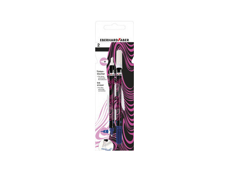 EBERHARD FABER Effaceur, blister de 2, rose fluo / noir