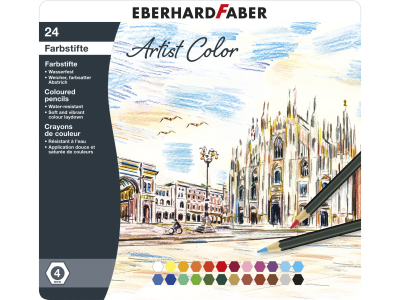 EBERHARD FABER Crayon de couleur Artist Color, étui de 24