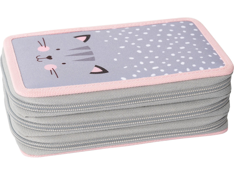 EBERHARD FABER Étui scolaire Triple Decker Chat, 36 pièces