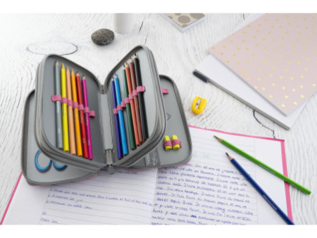 EBERHARD FABER Étui scolaire Triple Decker Chat, 36 pièces