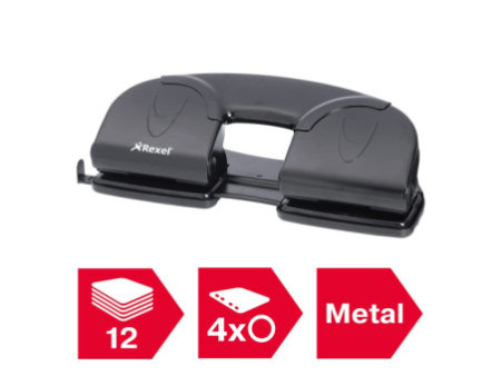 Rexel Perforateur V412 à 4 trous, capacité de perforation: