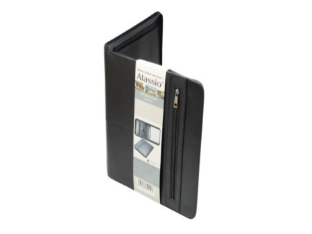 Alassio Serviette classeur 'LIMONE', A4, cuir nappa, noir