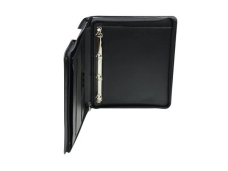 Alassio Serviette classeur 'LIMONE', A4, cuir nappa, noir