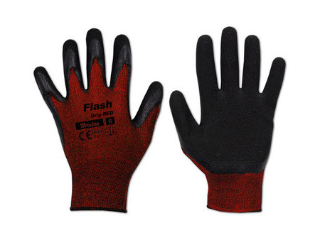 Bradas Gants de travail Flash Grip RED, noir/rouge, S