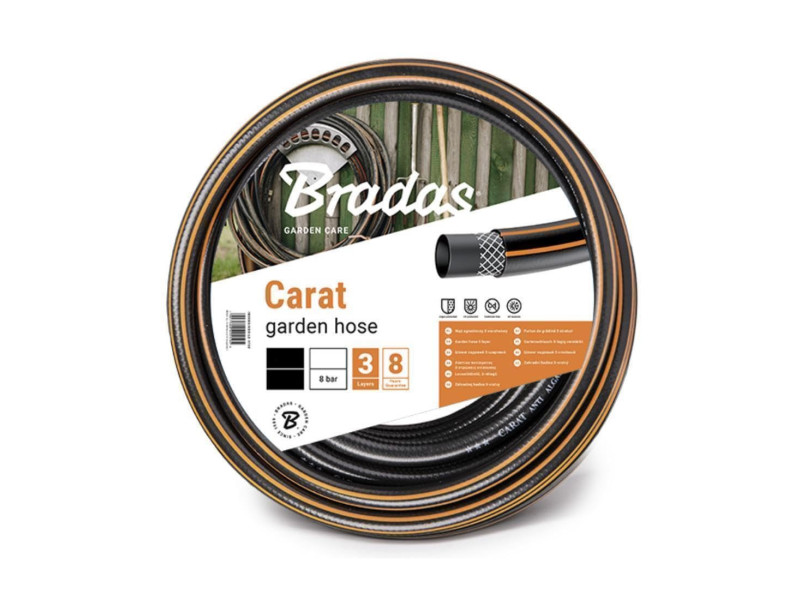 Bradas Tuyau d'arrosage CARAT, 1/2', noir/orange, 20 m